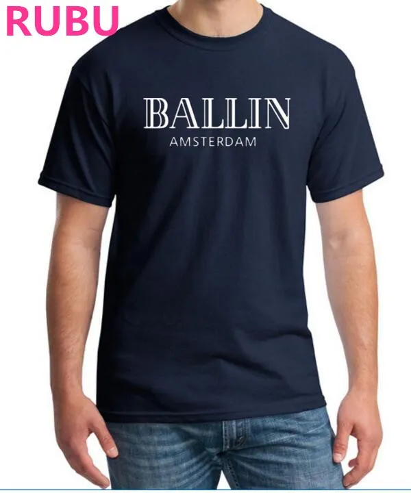 

New Summer Fashion Men's Clothing O-Neck Ballin Amsterdam Graphic Unisex T-shirt Men Short Sleeve T Shirt X5332