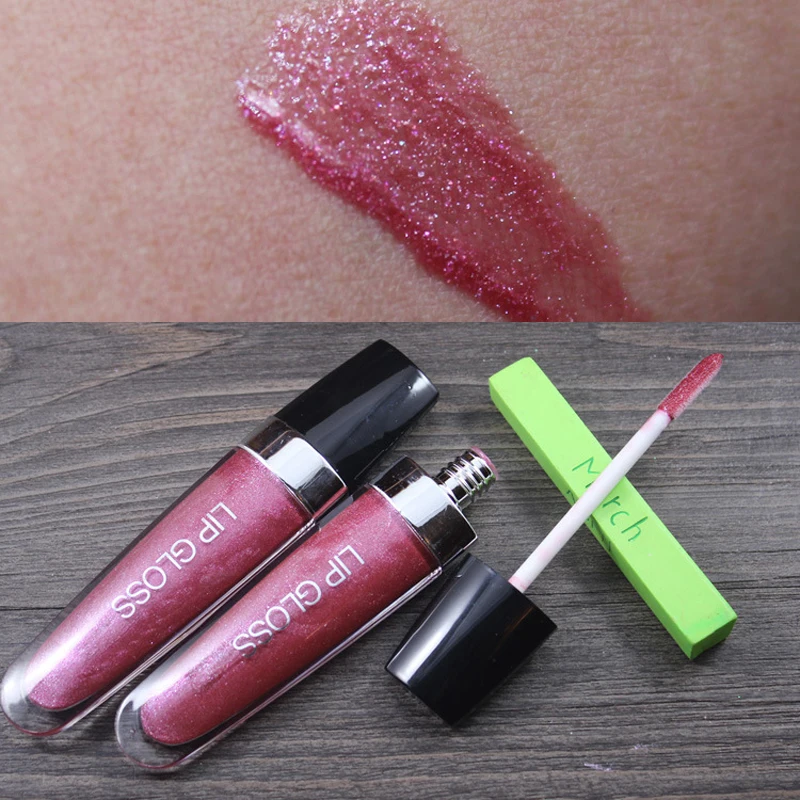 Maroon Red Glitter Lip Gloss Waterproof Ultra Shine Lip Tint Gloss