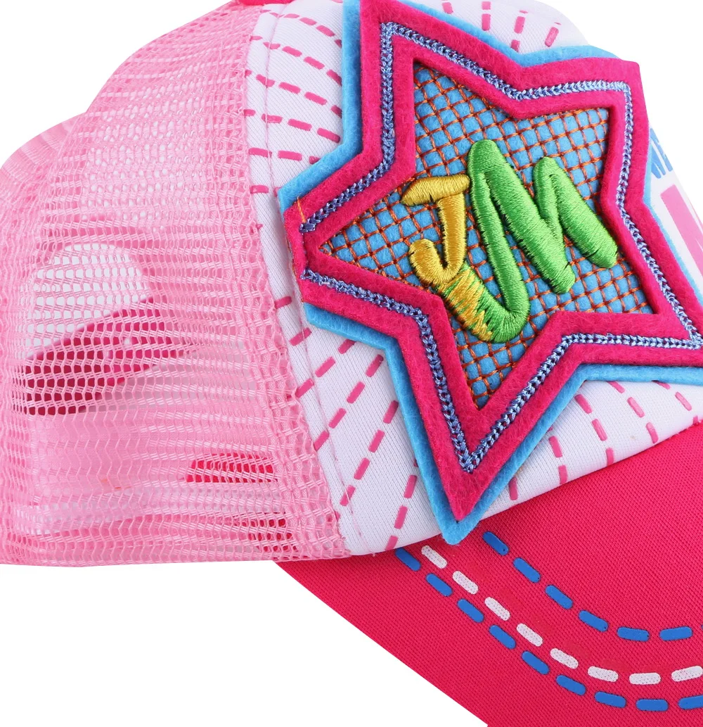 Детские прекрасные шапки шляпа для детей от 3 до 12 лет для маленьких девочек и мальчиков с милой надписью; в стиле хип-хоп бейсболка с вышивкой, Сетчатое, со звездой летняя детская одежда бейсбольная кепка