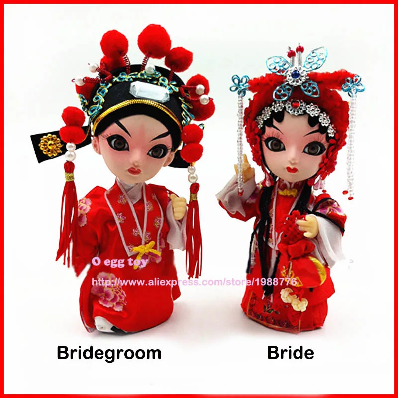 Red Bride and Bridegroom doll Ancient Chinese dolls Authentic simulation dolls Chinese wedding