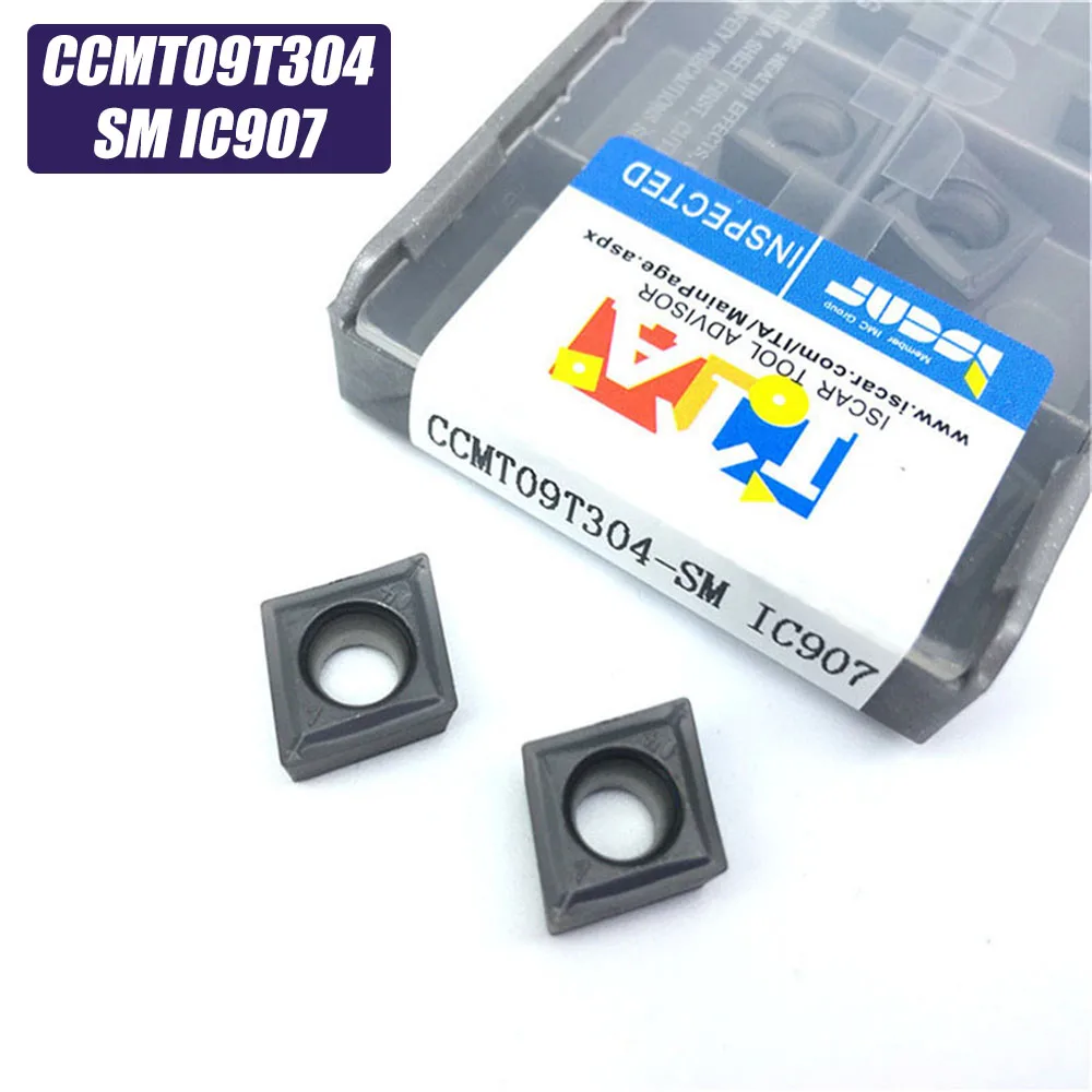 

10PCS CCMT09T304 SM IC907 Internal Turning Tools Carbide insert CCMT 09T304 Lathe cutter Tool Tokarnyy turning insert