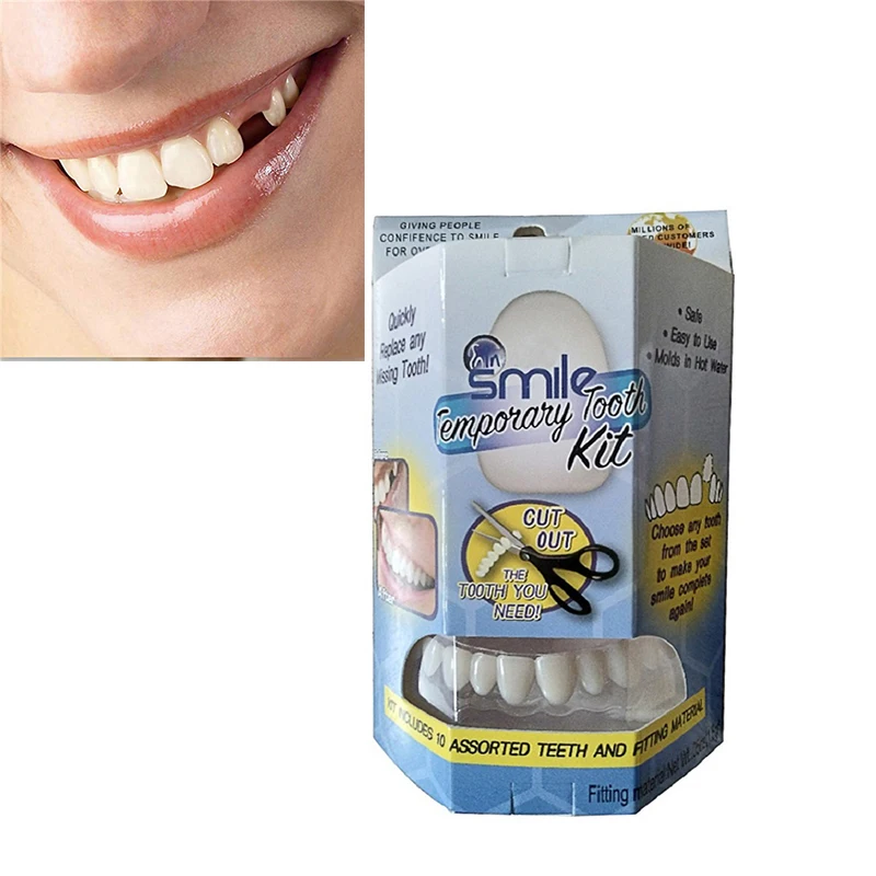 Smile Temporary Dental Stickers Tooth Kit Replace Missing Tooth in Minutes Does not stain oro facial pain not just tooth ache