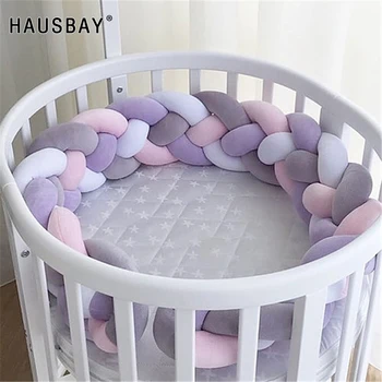 

Weaving Strip Knot Ball Newborn Bumper Long Knotted Braid Pillow Baby Bed Bumper in the Crib Infant Room Decor Plush Toy WD001