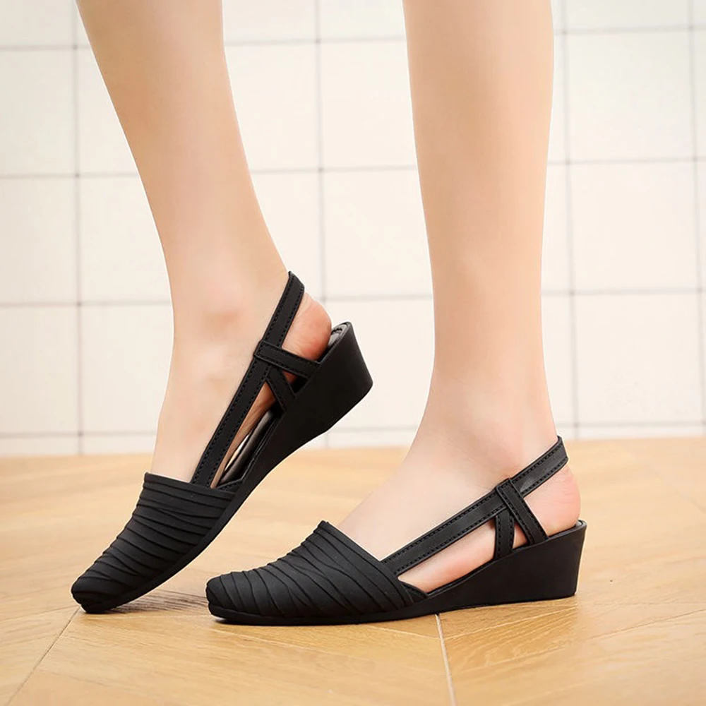 Женские босоножки с острым носком, слинбэки, мягкая подошва, прозрачная обувь на низком каблуке, летняя повседневная Уличная пляжная удобная повседневная обувь
