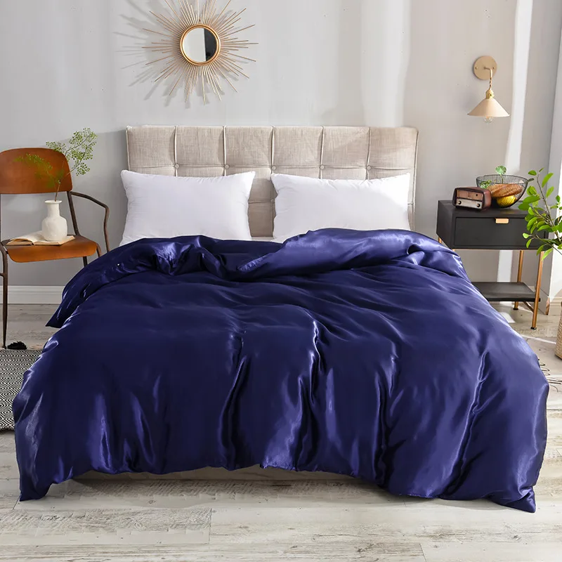 1 шт. сплошной цвет пододеяльник двойной queen king size на молнии пододеяльник для дома Удобные постельные принадлежности - Цвет: YDL-sheng lan