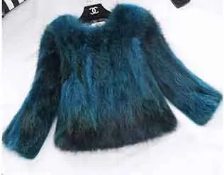 Роскошная куртка из натурального Лисьего меха, Женская мода на заказ, большой размер, разноцветный натуральный Лисий мех, пальто из натурального меха, жилет KFP818 - Цвет: Kblue