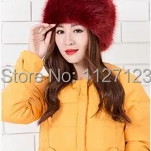 Бордовый-красные красный в шляпа цю дон является имитация лисий мех на весь кожи круг кепка тёплый леди в имитация мех шляпы