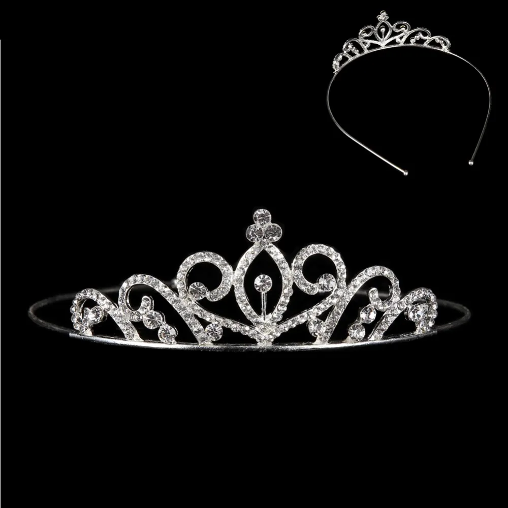 Стразы, элегантная свадебная тиара, ювелирное изделие, Хрустальная корона, для торжеств, для выпускного вечера, повязка на голову