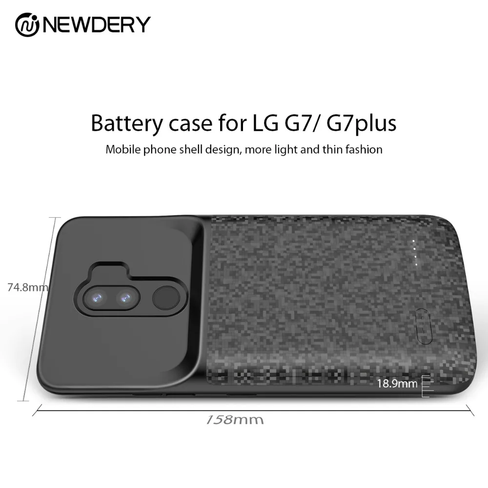 NEWDERY 4700mAh battery charger case for LG G7 ThinQ / G7 plus G7+ soft TPU ultra slim External Pack Backup power bank case