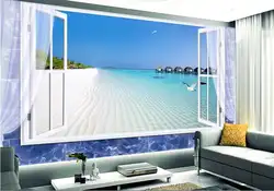 3D комната обои высокая-конец пользовательские Фреска нетканые стикер 3 D вид на море за окном фото обои для стен 3d