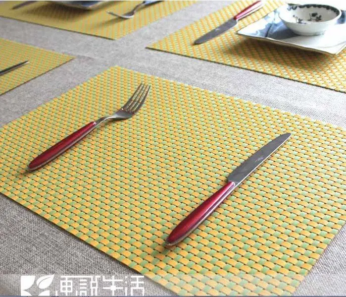 Fashion Plaid Pvc Placemat Coasters Dining Table Mat Heat Insulation Fashion Plaid Pvc Placemat Coasters Dining Table Mat Heat Insulation Pad Western Pads Felt Mats Multi Purpose In From Home Garden