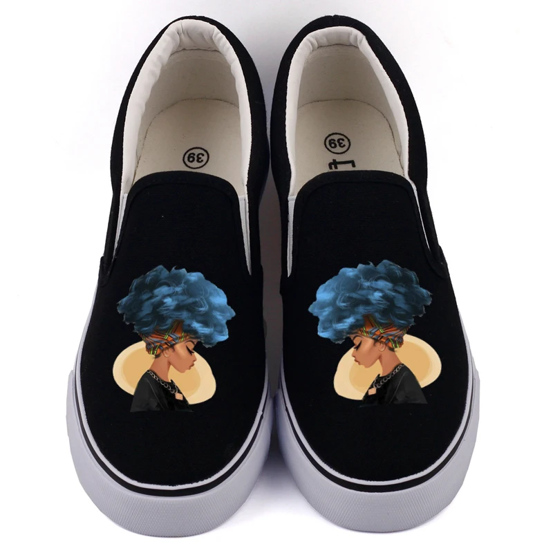 

E-LOV Style African Print Canvas Shoes Men Flat Loafers Customize Graffiti Africa Design Casual Walking Shoe Couples Lazy Shoes