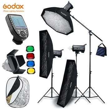 

Godox 3X QT400II 400WS Studio High Speed Flash Lighting with Built-in Wireless X System+ Xpro Trigger+Light Stand+Boom Arm Kit