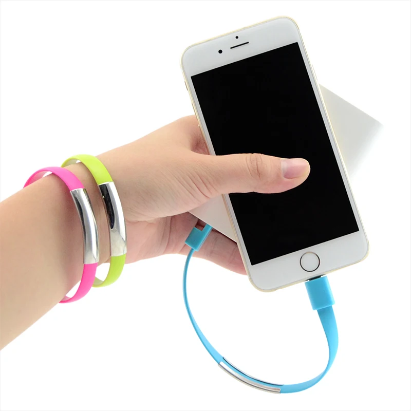 

Wrist Bracelet Charging Micro 8pin USB Date Sync Charging Charger Cable For iPhone 5 5S 5C 5E 6 6S 7 8 Plus For iPad ios 8 9 10