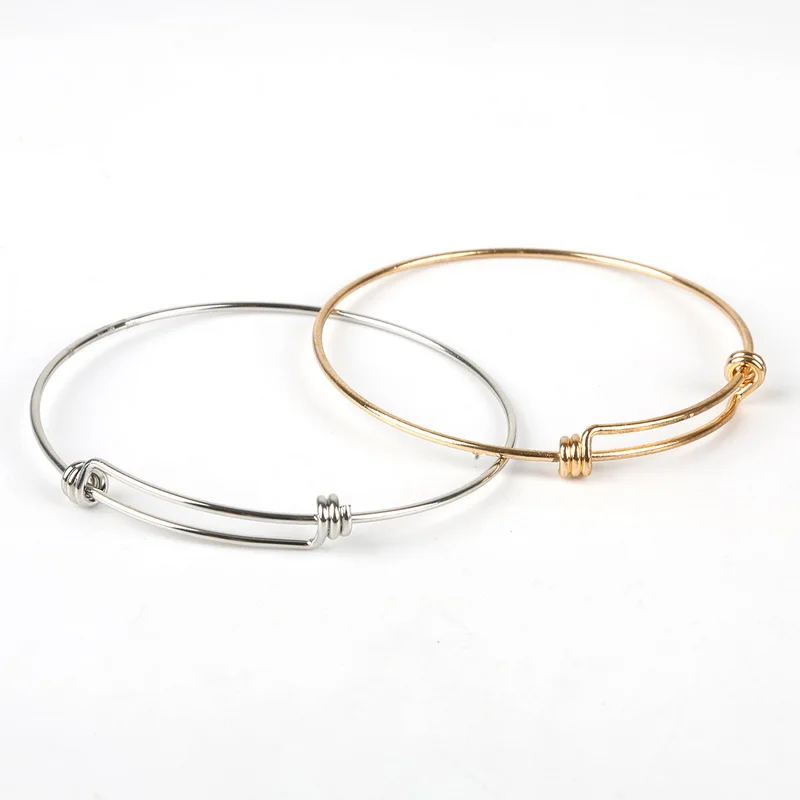 Hot Selling Adjustable Iron Bangles Gold/Rhodium Plated Expandable