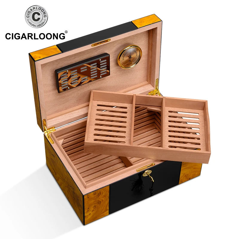 CIGARLOONG Cigar Box Wooden Cigar Display box humidor for cigars With