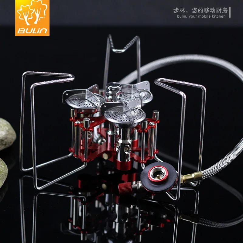  5800W Portable Three Burners Stove Aluminum & Stainless Outdoor Camping Split Gas Stove Foldable Bu