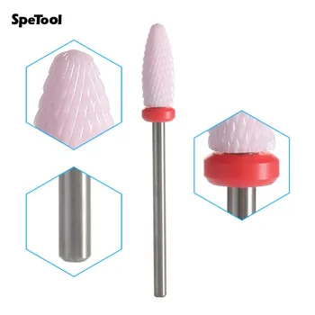 

SpeTool Pink Flame Shape Ceramic Drill Bit For Electric Nail File Professional Nail Art Salon Dental Teeth Polishing Rotary Burs