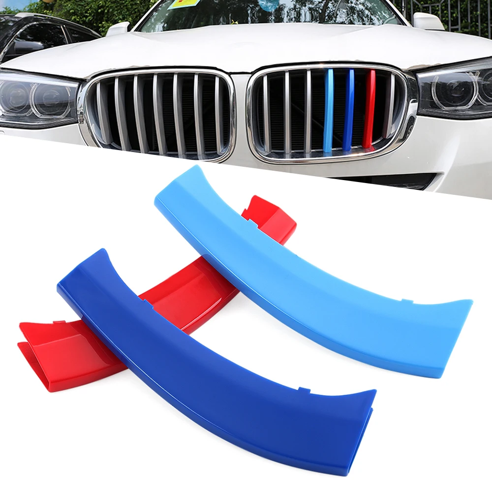 

3pcs 3D Car Front Grille Trim Sport Strips Cover Stickers For BMW E46 E90 F30 F34 E92 E93 3 5 series GT M Power Accessories