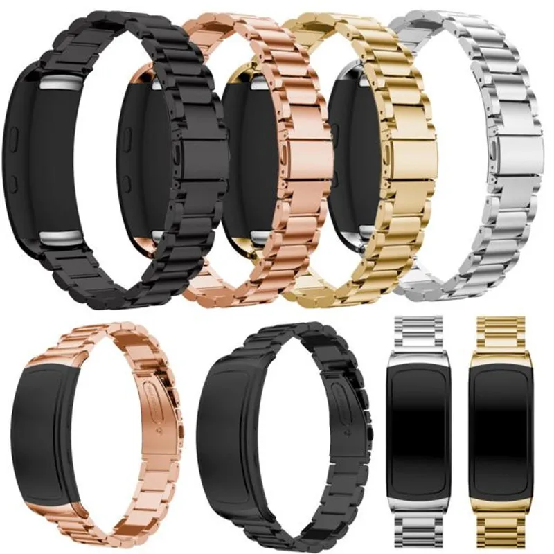 

Rose Gold&Black&Gold&Silver Genuine Stainless Steel Bracelet Smart Watch Band Strap For Samsung Gear Fit2 SM-R360 Correa Reloj