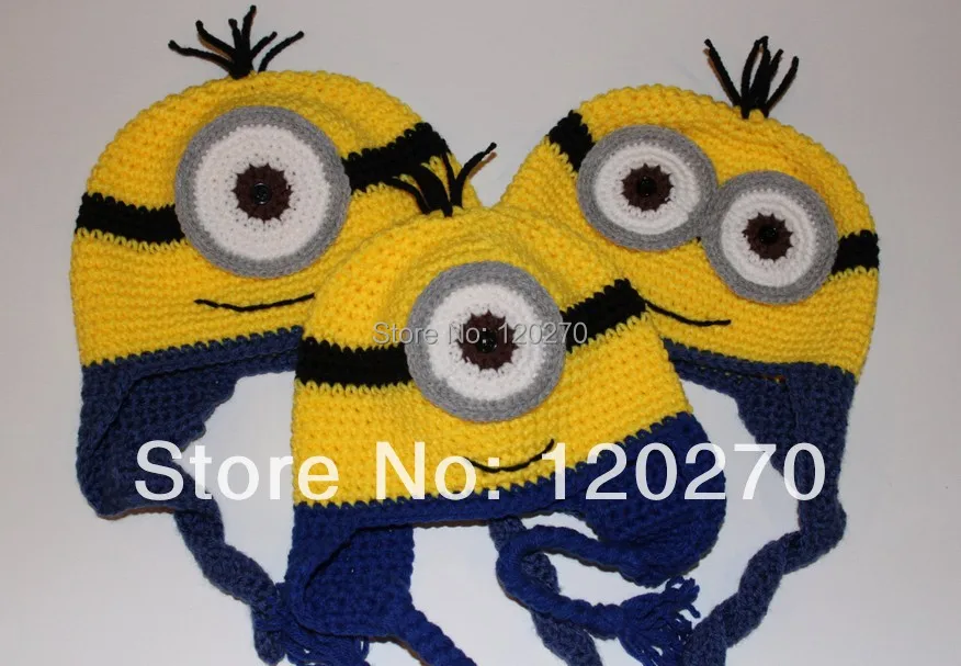 Goede Gratis Verzending Despicable Me Minion Gehaakte Muts Patroon FS-05