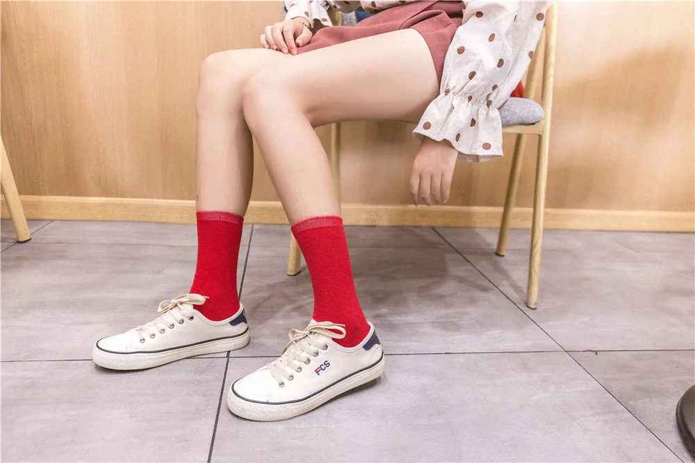 Korea Style Harajuku Candy Cotton Socks Women Cute Short Ankle Socks Yellow Blue Purple Green Red Black Socks For Girls Gift