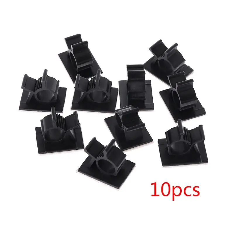 

10Pcs Self-adhesive Cable Clips Charging Power Cord Organizer Holder Line Fixed Clamps For Car PC Mouse TV 7.7-10.3mm Wire Dia
