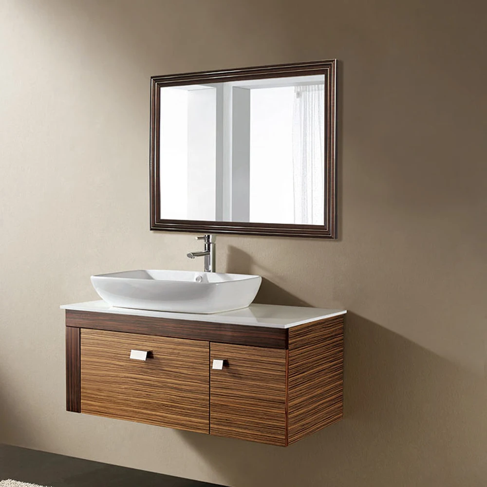 الرجعية الجوز الأسود مرآة حمام الحائط المعيشة غرفة نوم المرآة البالونية wx8221537