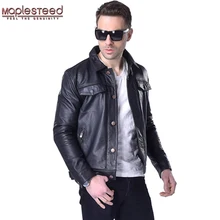 Фирменная мужская куртка из натуральной воловьей телячьей кожи, модная черная Толстая куртка-бомбер, мотоциклетная Байкерская мужская зимняя куртка 163