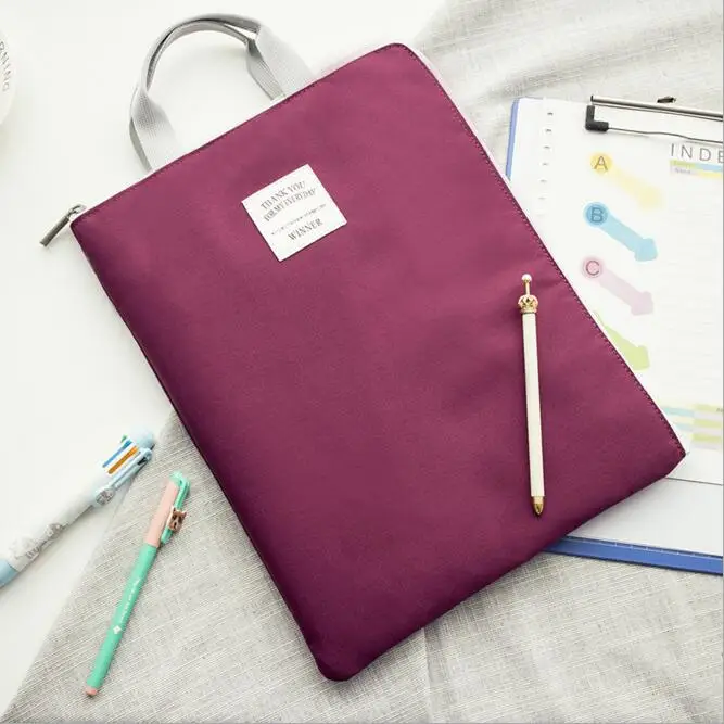 Большая вместительность, водонепроницаемый Органайзер на молнии А4, Мужская Т-сумка, Офисная папка для файлов, деловая сумка для ноутбука, сумки для мужчин и женщин - Цвет: Dark Purple