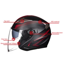 Open Face Dual Lens Visors Moto Helmet