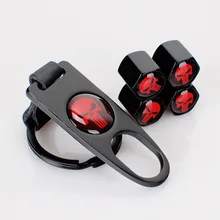 Automobile Motorcycle Accessories Car Styling Wheel Tire Tyre Valve Air Stem Cap Cover With Red PUNISHER