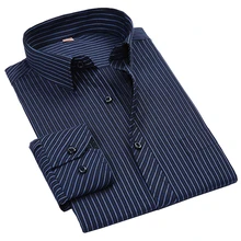 Модная полосатая Мужская рубашка с длинным рукавом брендовая мужская рубашка в полоску мужские рубашки в стиле кэжуал Большие размеры 5XL 6XL