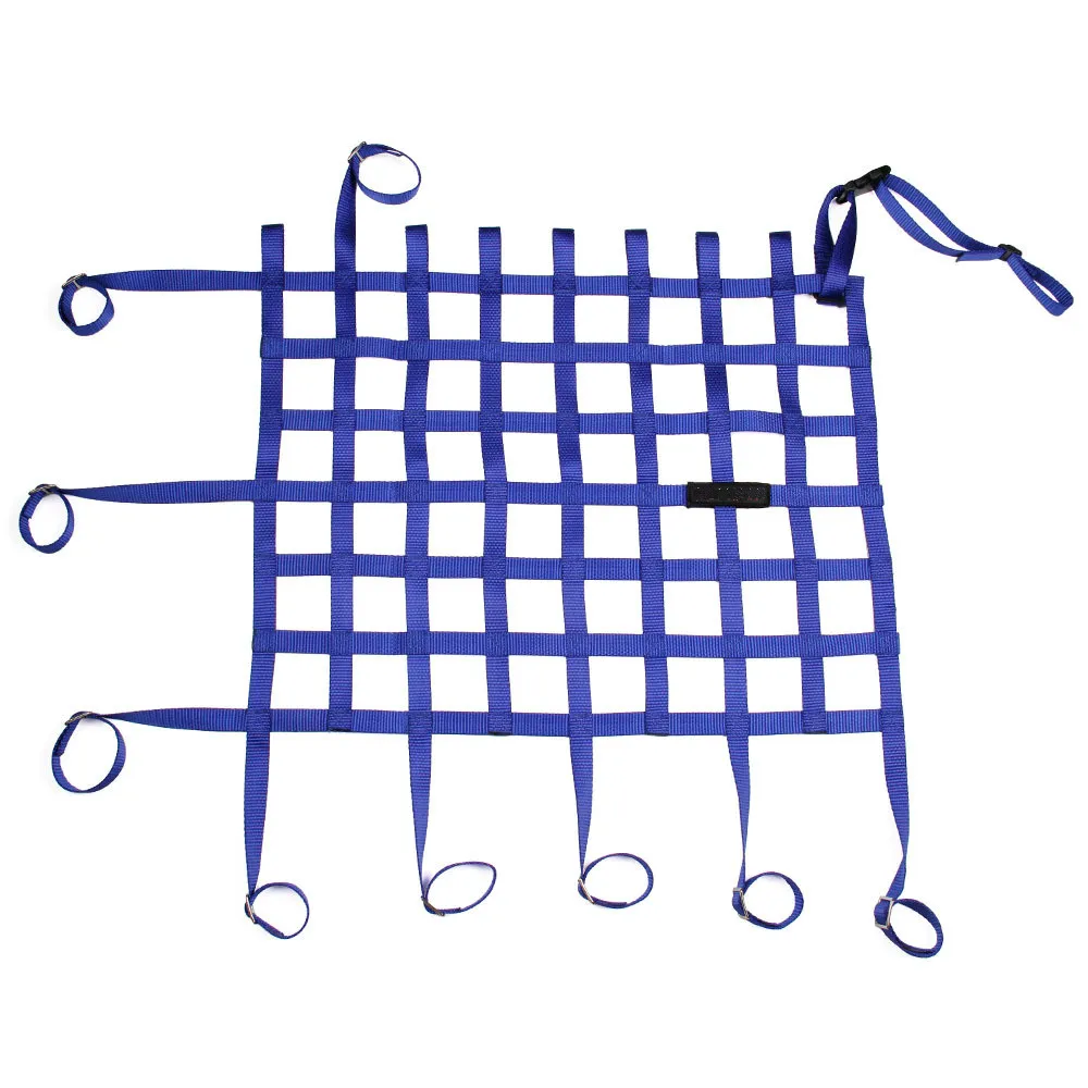 Nylon Racing Car Safety Window Protect Net 61X46CM Tensioning Belts Universal Safety Window Net