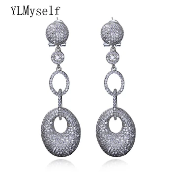 

67mm Long big Drop Earrings Professional Party Jewelry bijoux femme marque de luxe Fashion Newest crystal trendy women earring