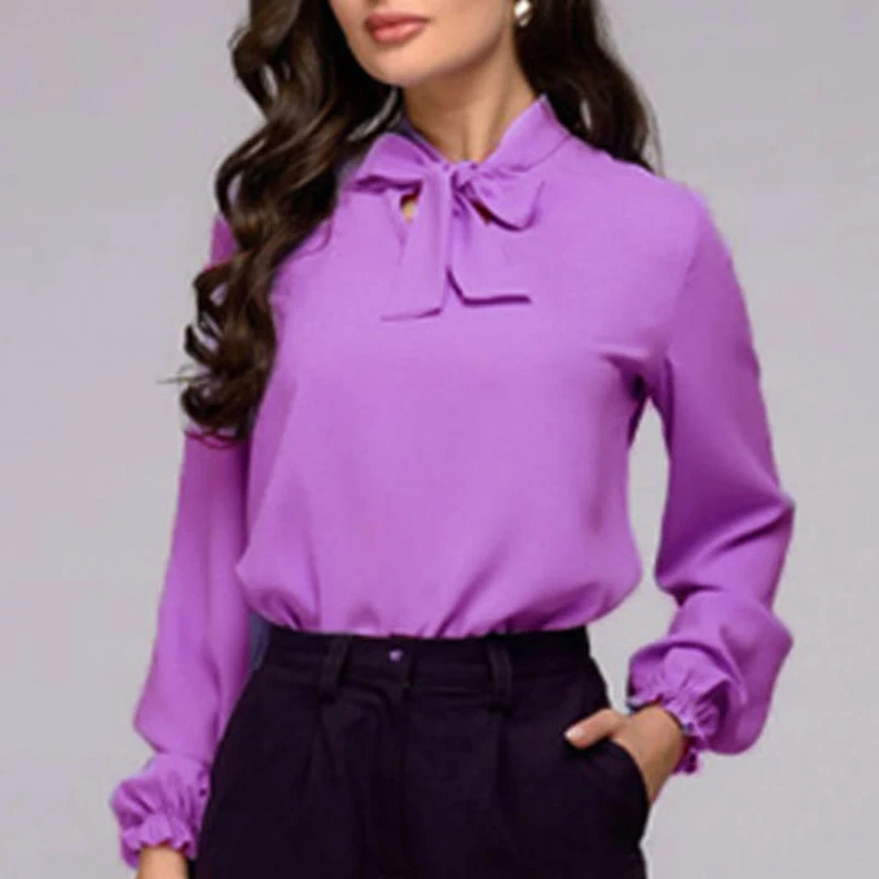 

Elegant Shirts Autumn Blouse Women Pullover Female Long Sleeve Bow Tie Blouses For Ladies 2018 Autumn Top Amd Blouse Femme