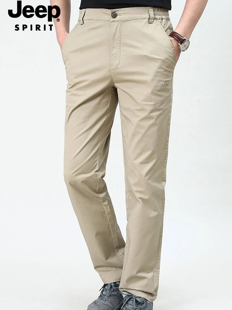 2019 летние джип Брендовые повседневные быстросохнущие брюки мужские повседневные Прямые брюки с эластичной резинкой на талии модные брюки
