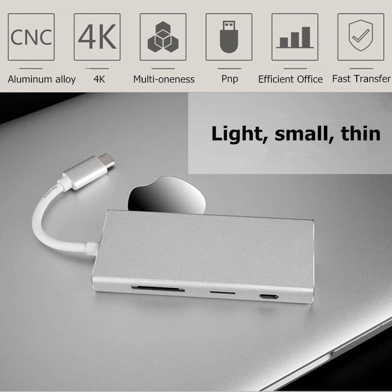 Trumsoon Type-C to HDMI USB 3.0 HUB Adapter SD TF Card Reader Type-C PD Charging for MacBook Samsung Trumsoon Type-C to HDMI USB 3.0 HUB Adapter SD TF Card Reader Type-C PD Charging for MacBook Samsung