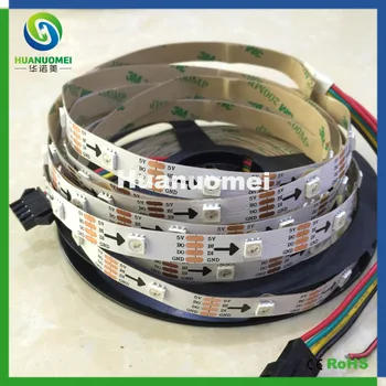 

Addressable Digital RGB 5050 SMD WS2813 LED Pixel Strip Light, 30LEDs/m, 5M/roll, DC5V input, White PCB, Non-waterproof IP20
