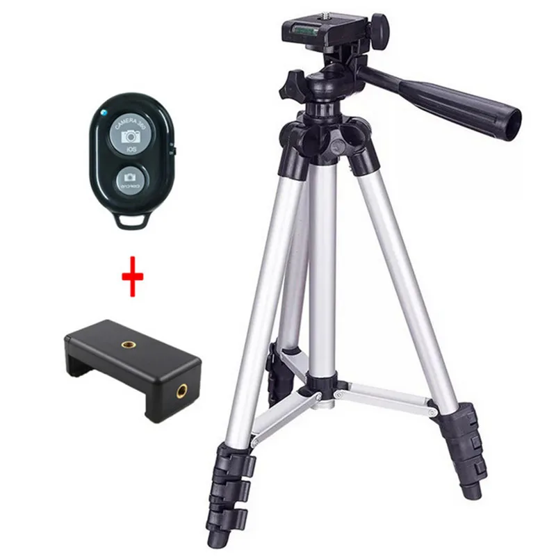 

Tripod for mobile phone Bluetooth self-timer tripod with a word clip vibrating live bracket Black 3120 Tripod