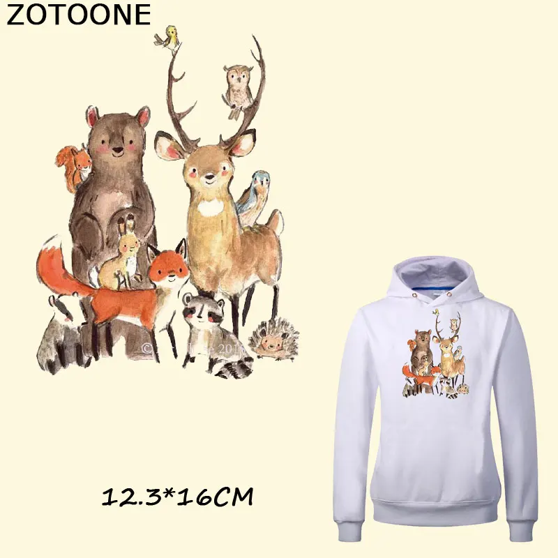 

ZOTOONE Cute Cartoon Animal Stickers Jurassic Park Iron on Patches DIY T-shirt Hoodie Grade-A Thermal Transfer for Kids Baby D