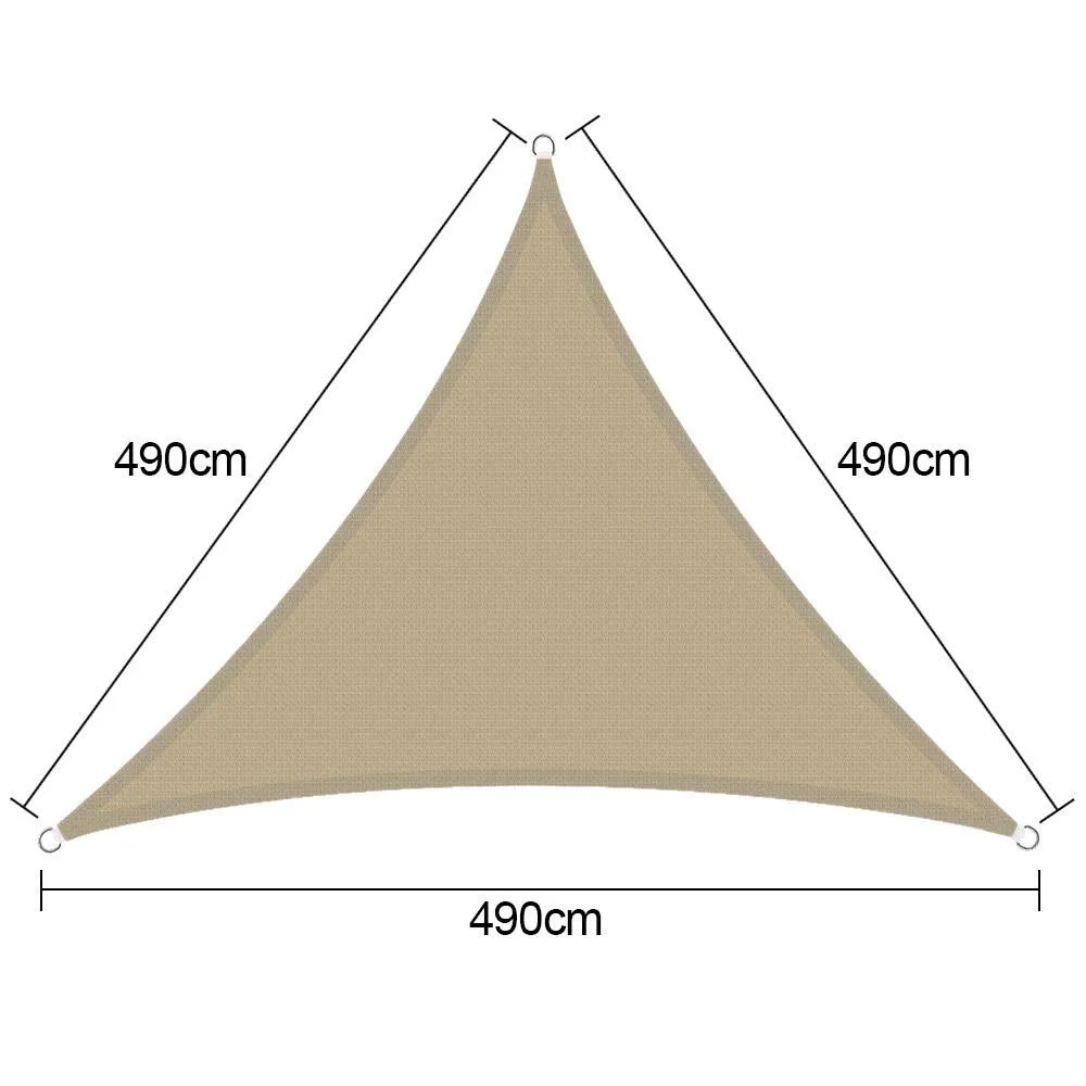 5x5 3,7x3,7 3x3 м водонепроницаемый солнцезащитный Треугольник Защита от ультрафиолетовых лучей открытый навес сад патио бассейн укрытие брезентовый тент для пикника тент 3 - Цвет: 4.9