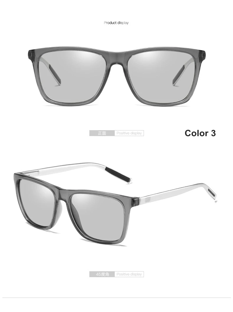 Дизайн, фотохромные поляризованные солнцезащитные очки, Ретро стиль, переходная линза, солнцезащитные очки для мужчин и женщин, ретро Обесцвечивающие линзы - Цвет линз: ClearGrey