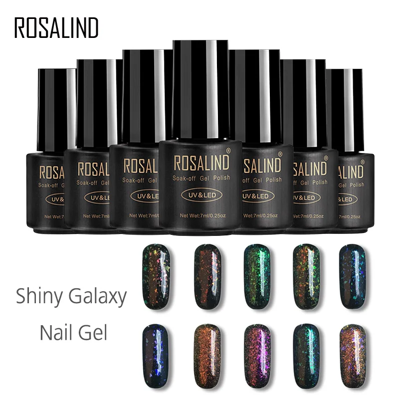 

Rosalind Gel 1S Nail Shiny galaxy gel 7ml Long-lasting Nail Polish Soak-Off UV LED High Quality Lacquer gel varnishes