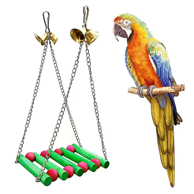 Pet Bird Parrot Swing Toy Hanging Toy Parakeet Budgie Cockatiel Cage