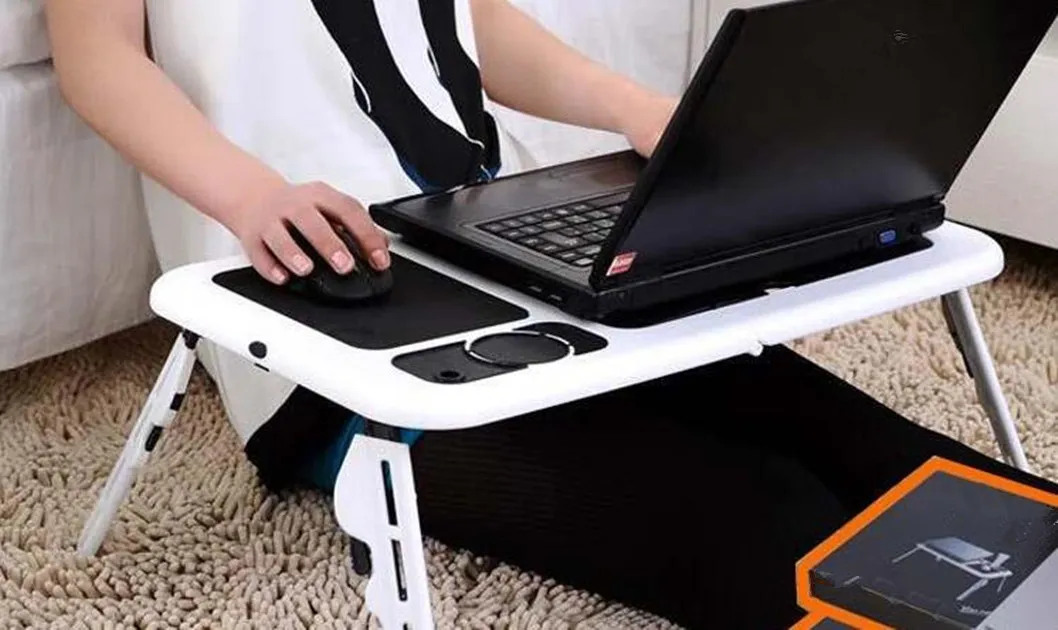 Laptop Notebook PC Desk Laptop Desk Adjustable Folding Table Black Stand Portable Bed Tray Multi