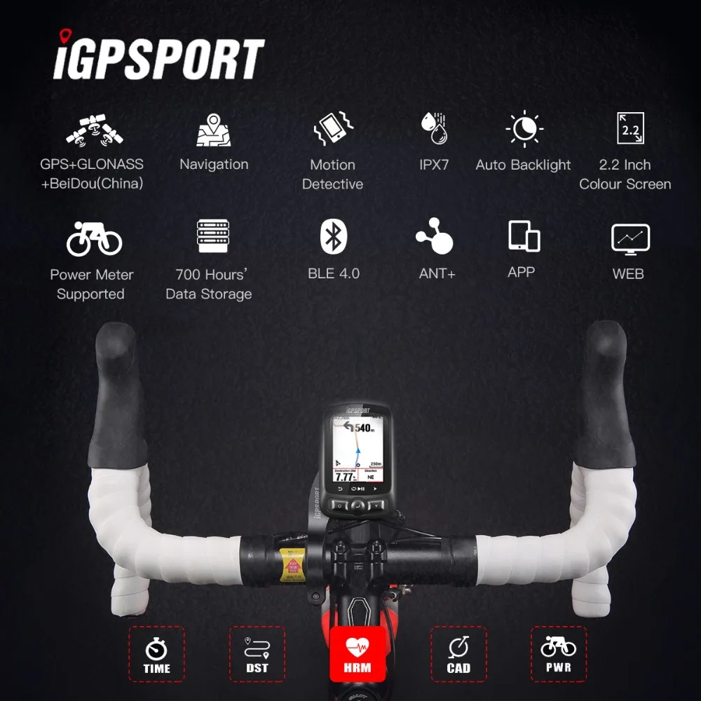 ANT+ и Bluetooth велосипедный измеритель мощности iGS618 i gps порт gps велосипедный компьютер навигация Спидометр IPX7 3000 часов хранения данных