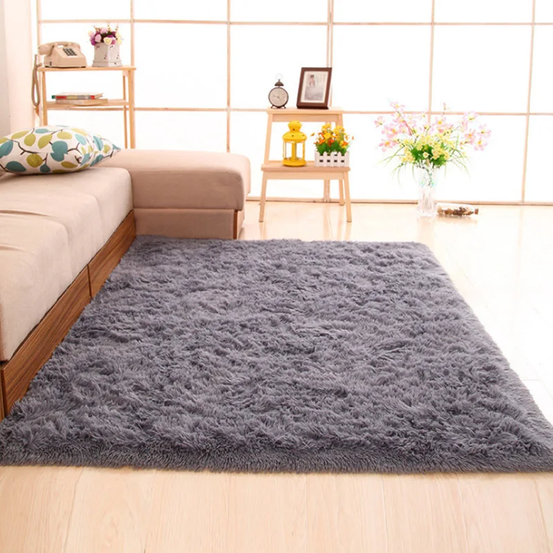Mat Floor Rug Bedroom Rugs Carpet Anti-Skid Room Shaggy Fluffy Area Dining Home 