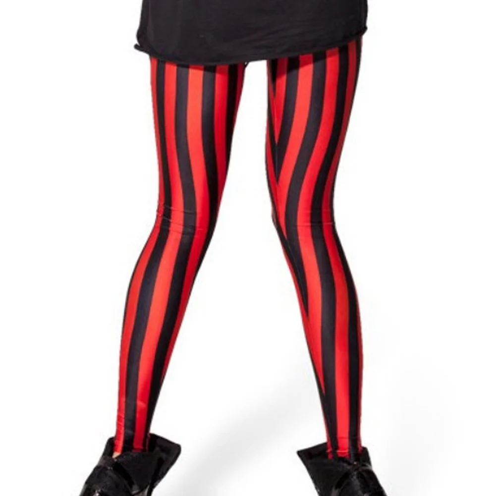 red and black vertical striped pants