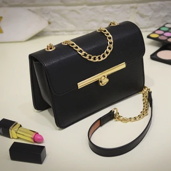 

JHD-Girls Ladies Mini Fashion Sling Shoulder Bags Women Crossbody Chain Pu Handbag Small Messenger Bags(Black)